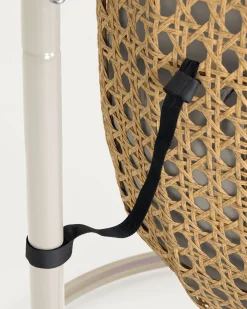 Kave Home Hangstoel Cira Naturel Lichtgrijs Onderstel