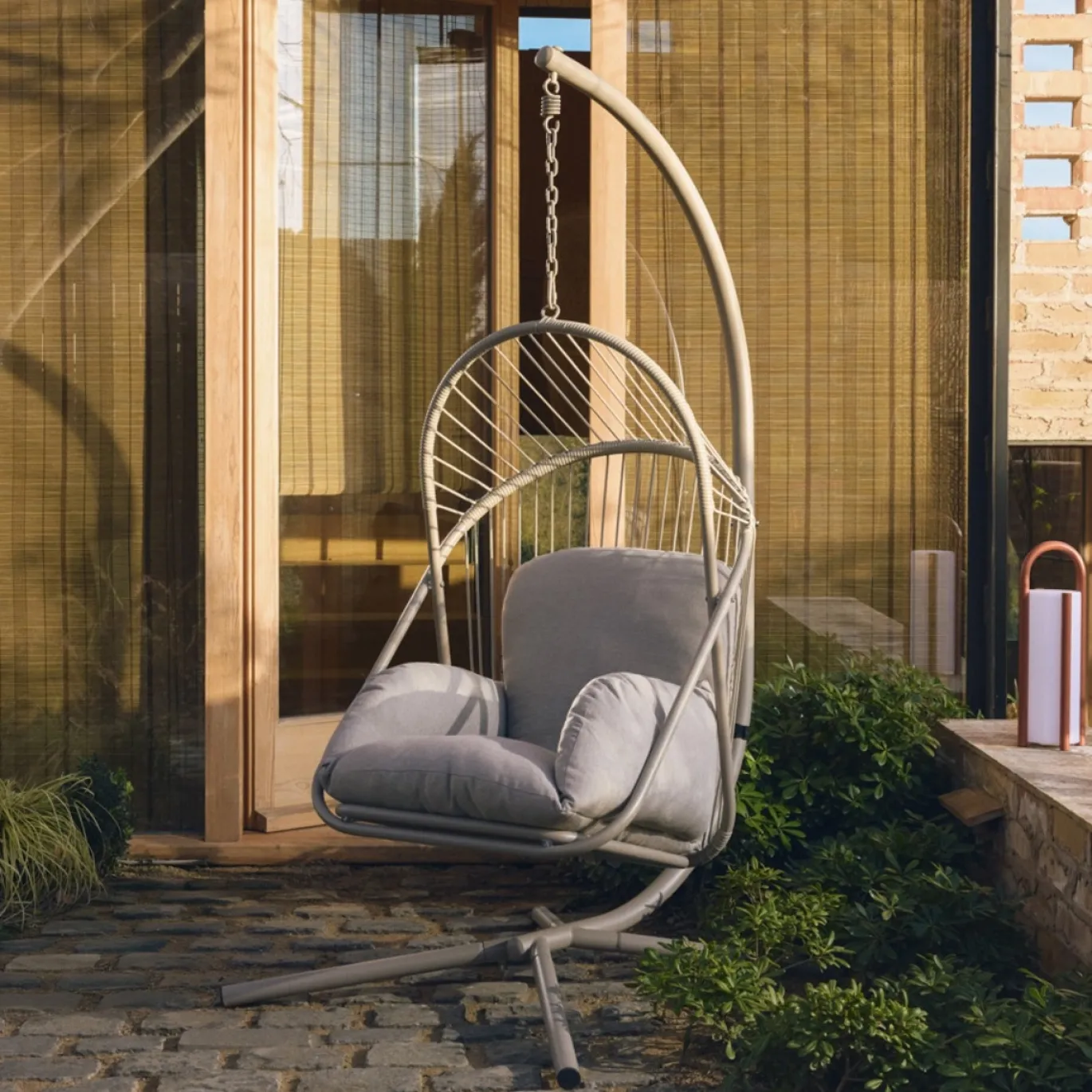 Kave Home Hangstoel Livadi Staal Touw Taupe