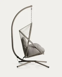 Kave Home Hangstoel Livadi Staal Touw Taupe
