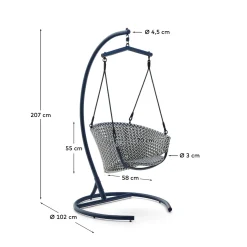 Kave Home Hangstoel Saliga Blauw Rotan