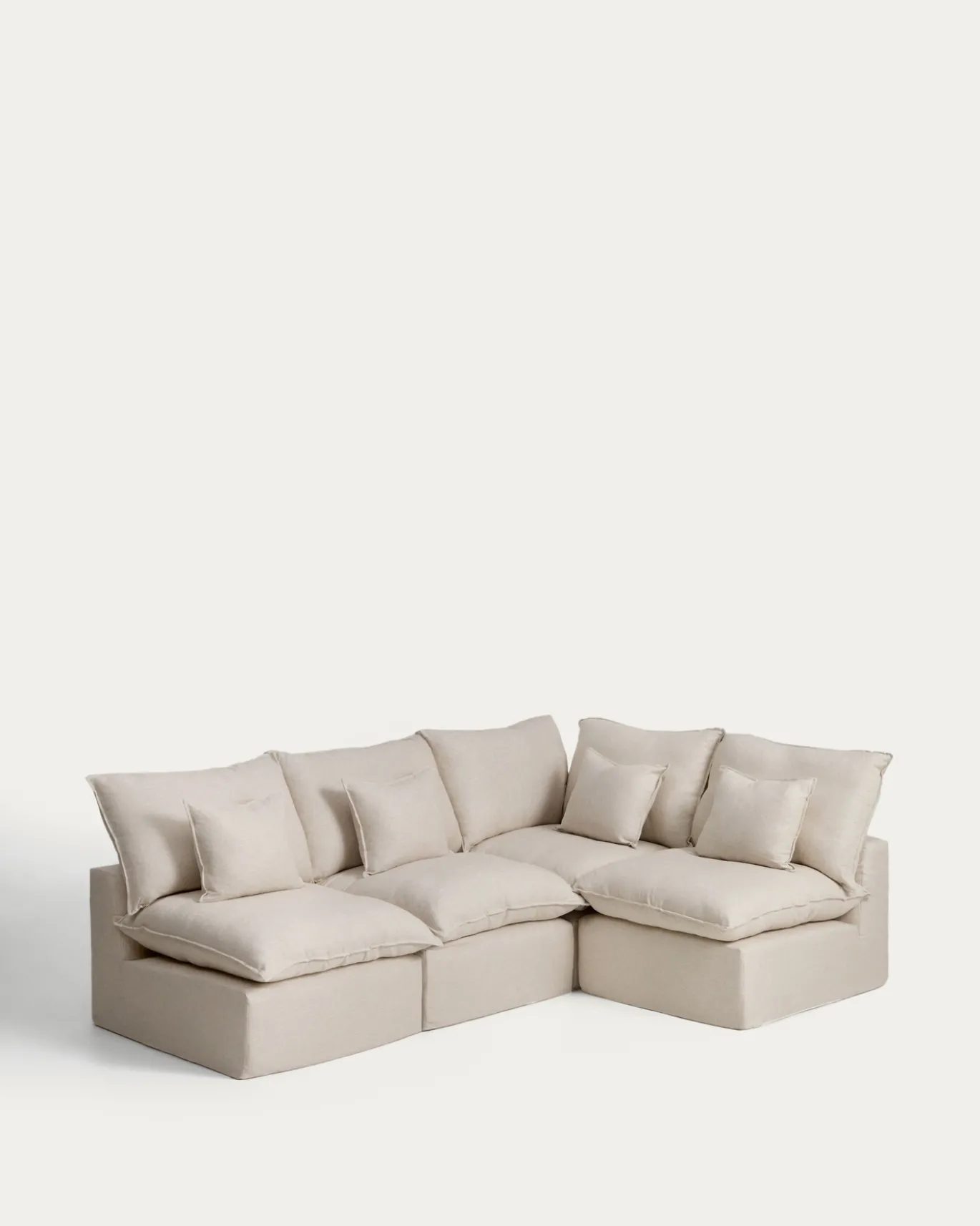 Kave Home Hoekbank Anarela 4-Zits Linnen Beige