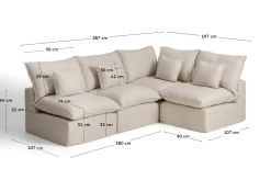 Kave Home Hoekbank Anarela 4-Zits Linnen Beige