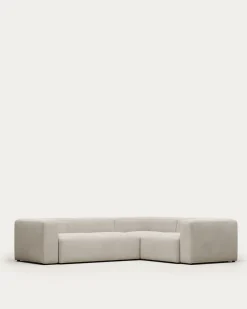 Kave Home Hoekbank Blok Beige Ecru 3-zits 290x230cm