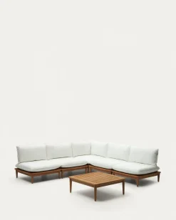 Kave Home Hoekbank Portitxol 4-Modulair met Salontafel Teakhout