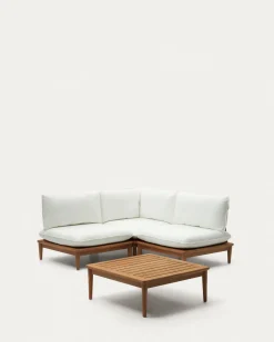 Kave Home Hoekbank Portitxol 2-Modulair met Salontafel Teakhout