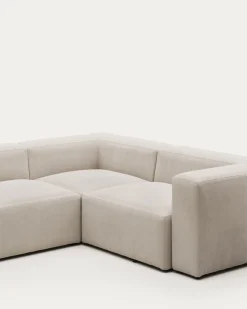 Kave Home Hoekbank 4-zits Blok Beige Ecru 320x230cm