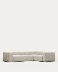 Kave Home Hoekbank 4-zits Blok Beige Ecru 320x230cm