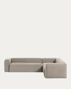 Kave Home Hoekbank 5-zits Blok Beige Ecru 320x290cm