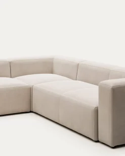 Kave Home Hoekbank 5-zits Blok Beige Ecru 320x290cm