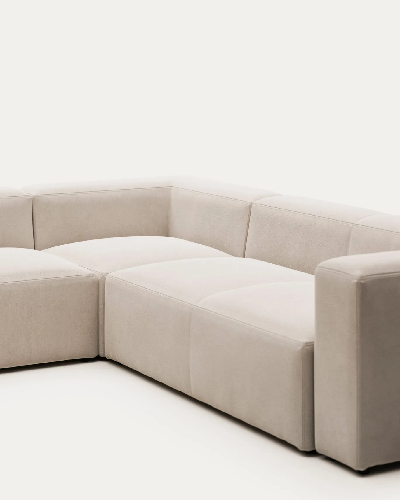 Kave Home Hoekbank 5-zits Blok Beige Ecru 320x290cm