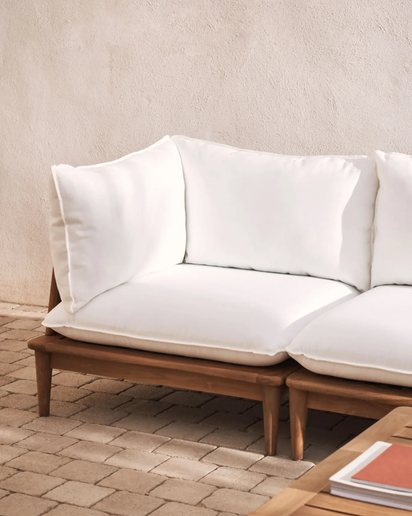 Kave Home Hoekfauteuil Portitxol Massief Teakhout