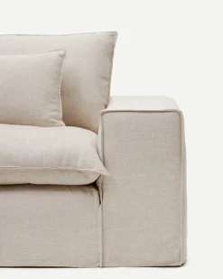Kave Home Hoes Anarela Beige Voor 2-zitsbank Linnen