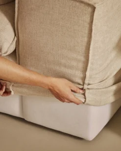 Kave Home Hoes Anarela Beige Voor 2-zitsbank Linnen