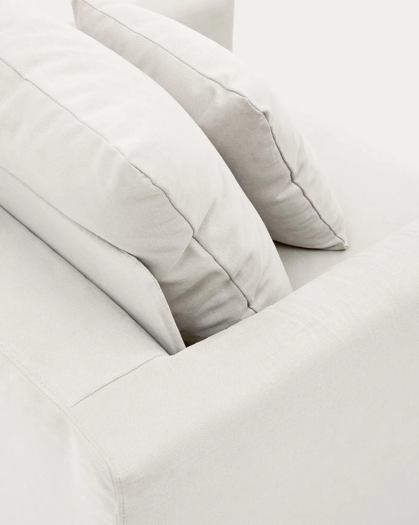 Kave Home Hoes Voor Fauteuil Nora Ecru Linnen en Katoen 92cm