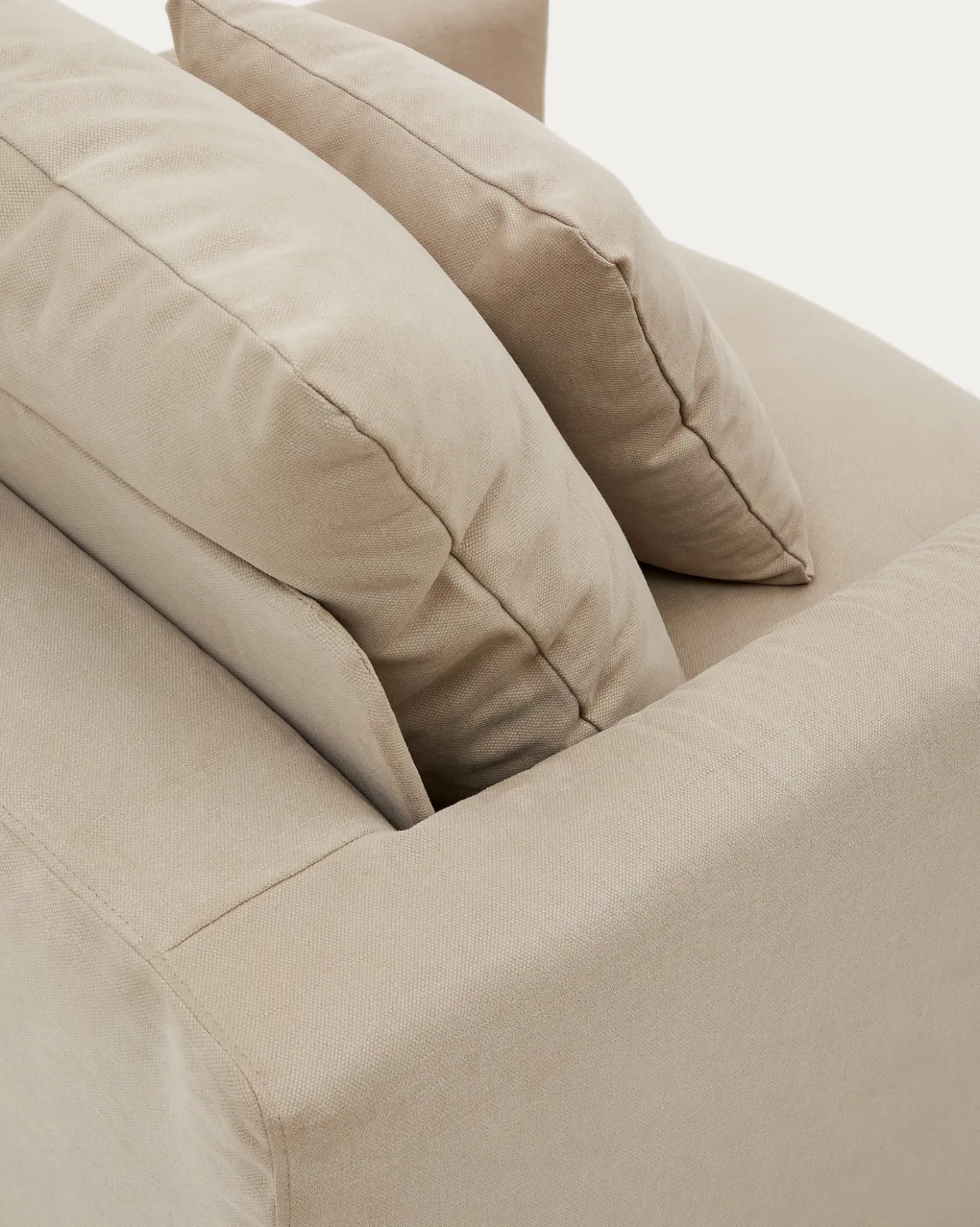 Kave Home Hoes Voor Fauteuil Nora Taupe Linnen en Katoen 92cm