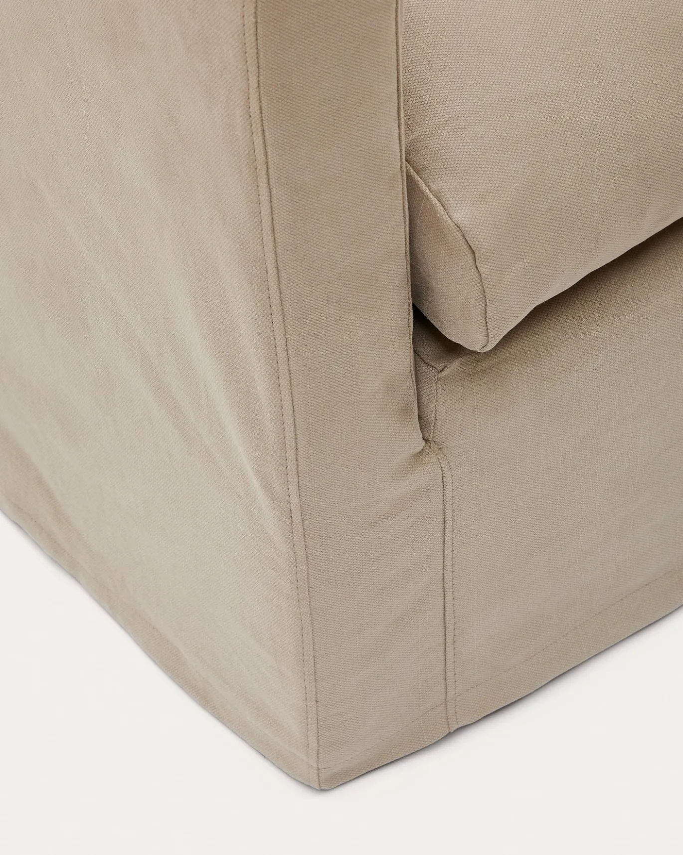 Kave Home Hoes Voor Fauteuil Nora Taupe Linnen en Katoen 92cm