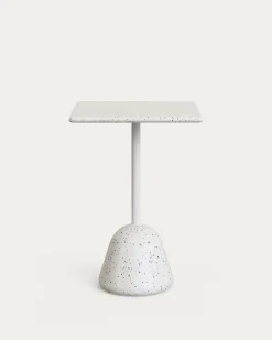 Kave Home Hoge Bartafel Saura Wit Terrazzo Blad 99x70x70cm