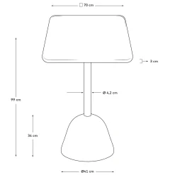 Kave Home Hoge Bartafel Saura Wit Terrazzo Blad 99x70x70cm