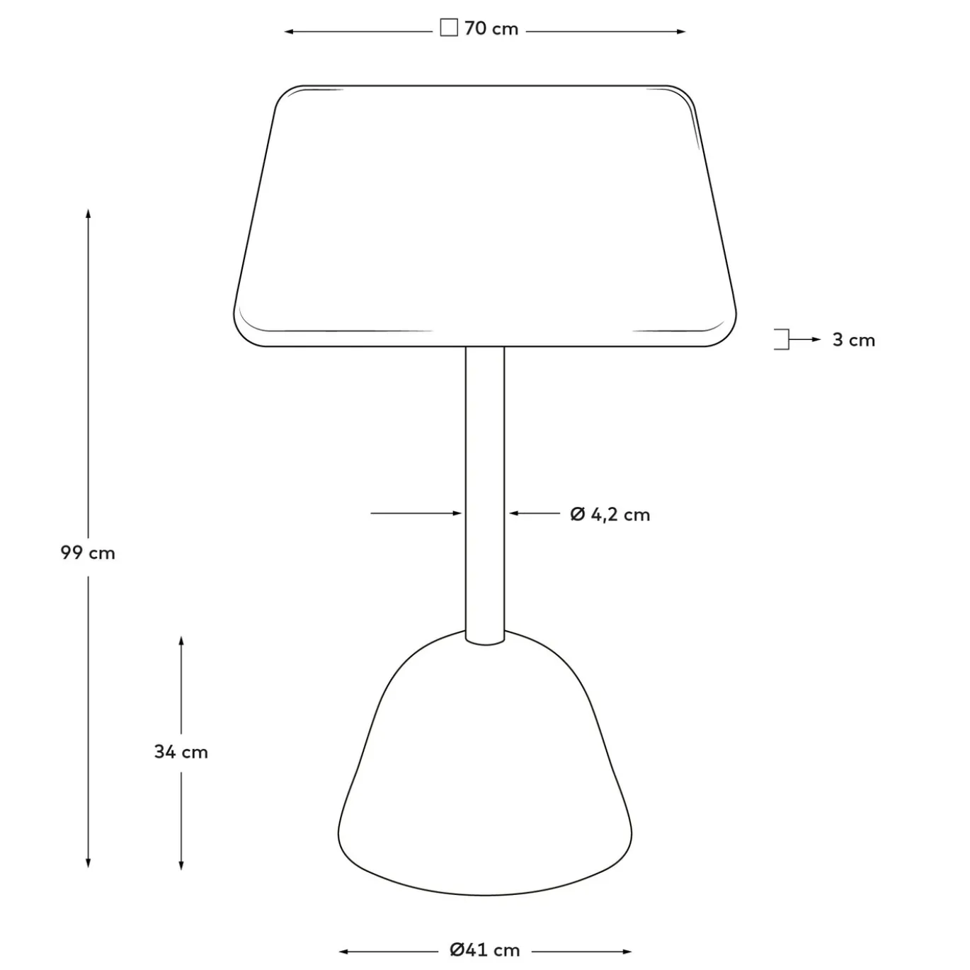 Kave Home Hoge Bartafel Saura Wit Terrazzo Blad 99x70x70cm