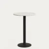 Kave Home Hoge Bartafel Saura Wit Metaal Terrazzo 96xØ70cm