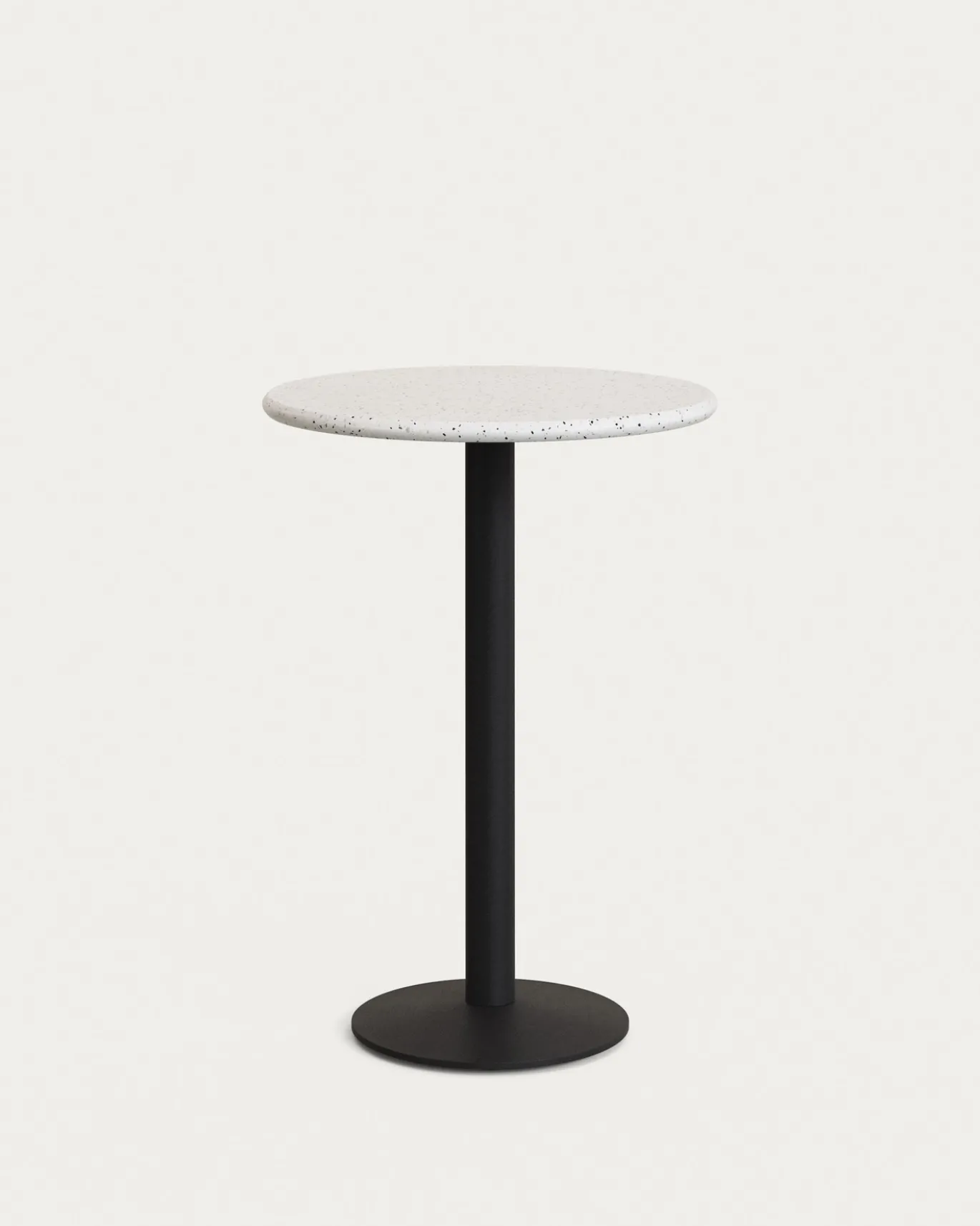 Kave Home Hoge Bartafel Saura Wit Metaal Terrazzo 96xØ70cm