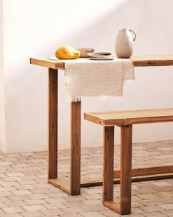 Kave Home Hoge Tafel Canadell Outdoor Massief Gerecycled Teakhout 140x70cm