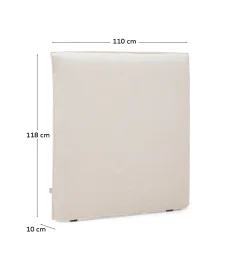 Kave Home Hoofdbord Jaira Chenille Wit 90cm