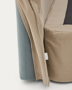 Kave Home Hoofdbord Jaira Taupe Linnen En Katoen Voor Bed Van 90cm