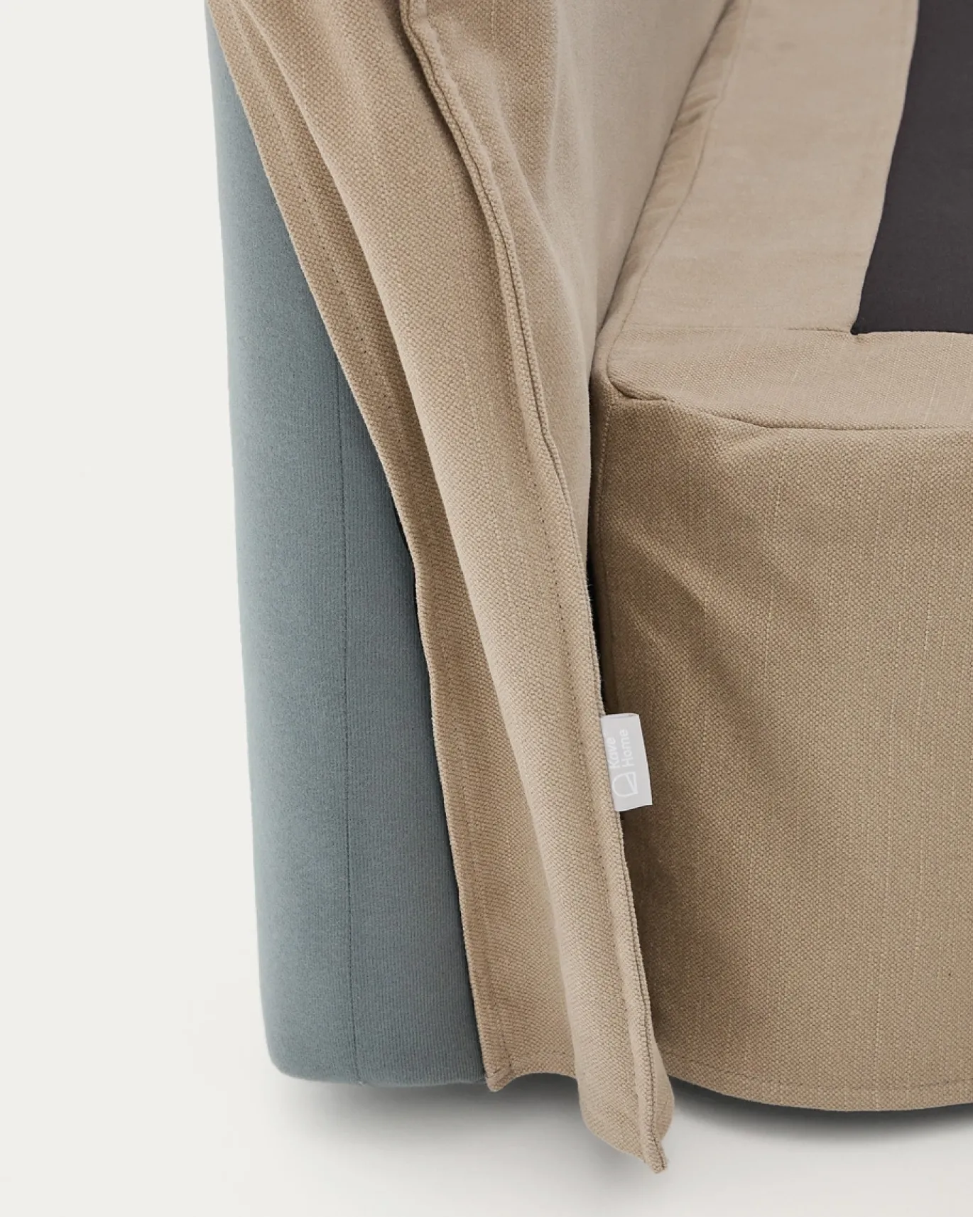 Kave Home Hoofdbord Jaira Taupe Linnen En Katoen Voor Bed Van 90cm