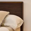Kave Home Hoofdbord Norlen Walnootfineer Bruin en Led-licht voor Bed Tot 180cm