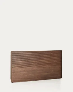 Kave Home Hoofdbord Norlen Walnootfineer Bruin en Led-licht voor Bed Tot 180cm