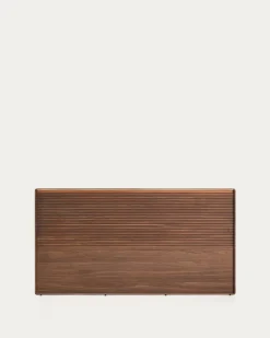 Kave Home Hoofdbord Norlen Walnootfineer Bruin en Led-licht voor Bed 160x200cm
