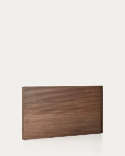 Kave Home Hoofdbord Norlen Walnootfineer Bruin en Led-licht voor Bed 160x200cm