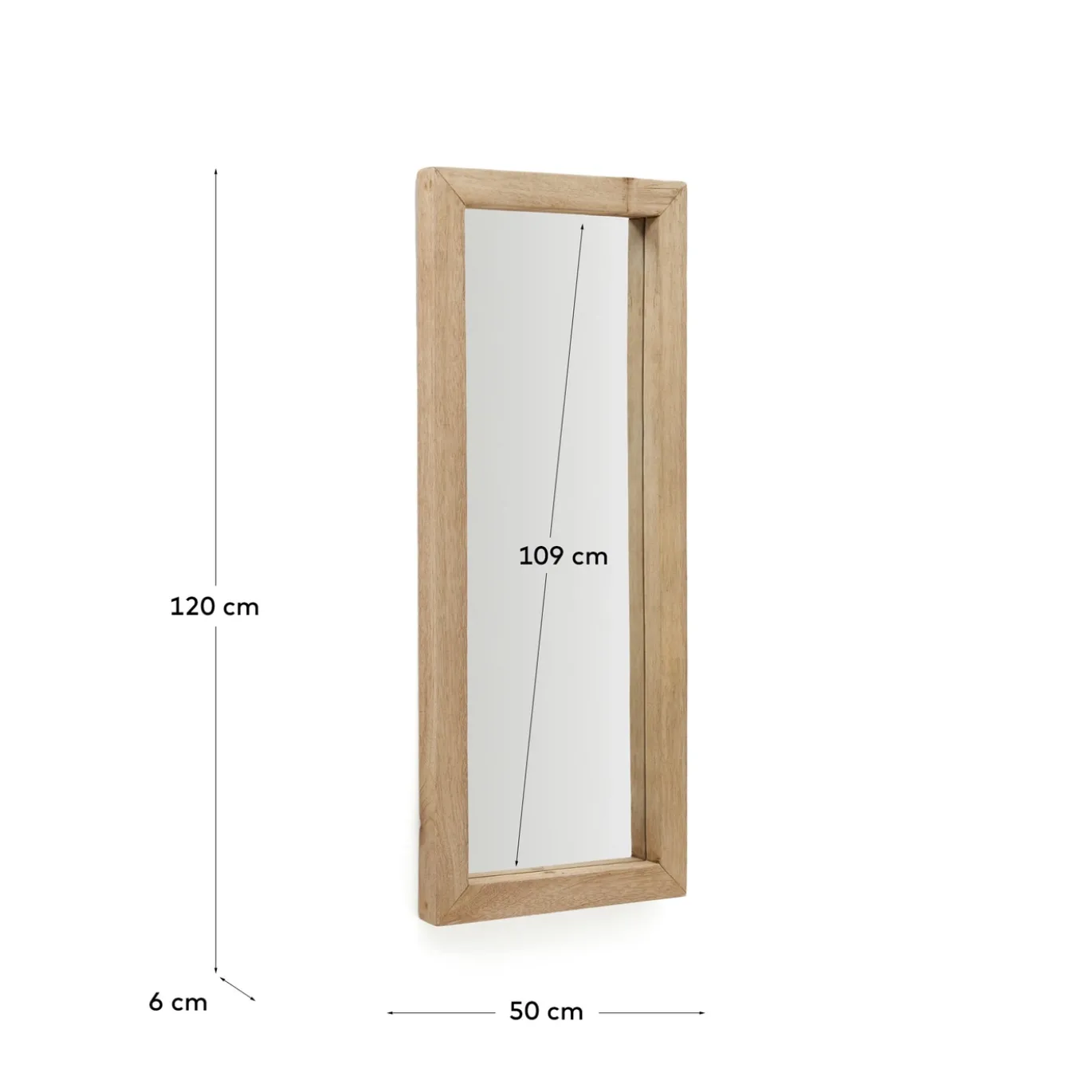 Kave Home Houtenspiegel Maden Naturel 50x120cm