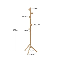 Kave Home Kapstok Nadue Massief Beukenhout Naturel 170cm