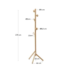 Kave Home Kapstok Nadue Massief Beukenhout Naturel 170cm
