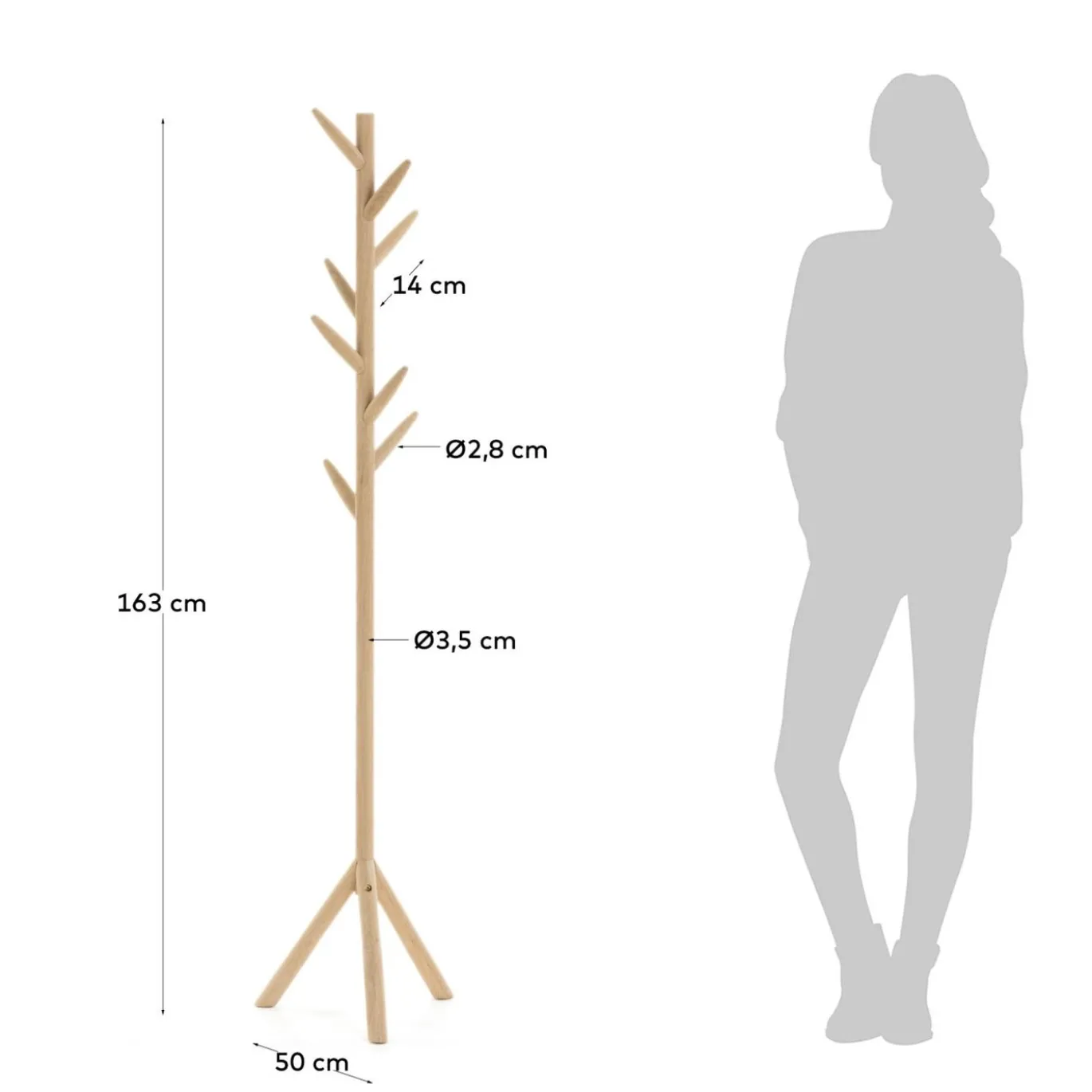 Kave Home Kapstok Natane Naturel 163cm