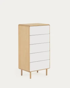 Kave Home Kast Anielle 5 Laden Massief Essenfineer 60x117cm