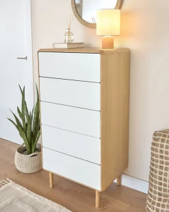 Kave Home Kast Anielle 5 Laden Massief Essenfineer 60x117cm