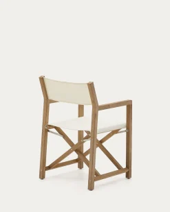 Kave Home Klapstoel Vilara Wit Outdoor Acaciahout