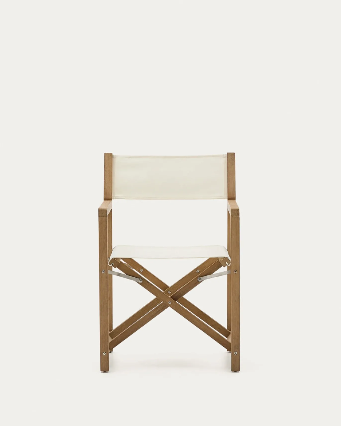 Kave Home Klapstoel Vilara Wit Outdoor Acaciahout