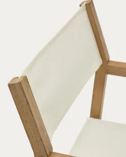 Kave Home Klapstoel Vilara Wit Outdoor Acaciahout