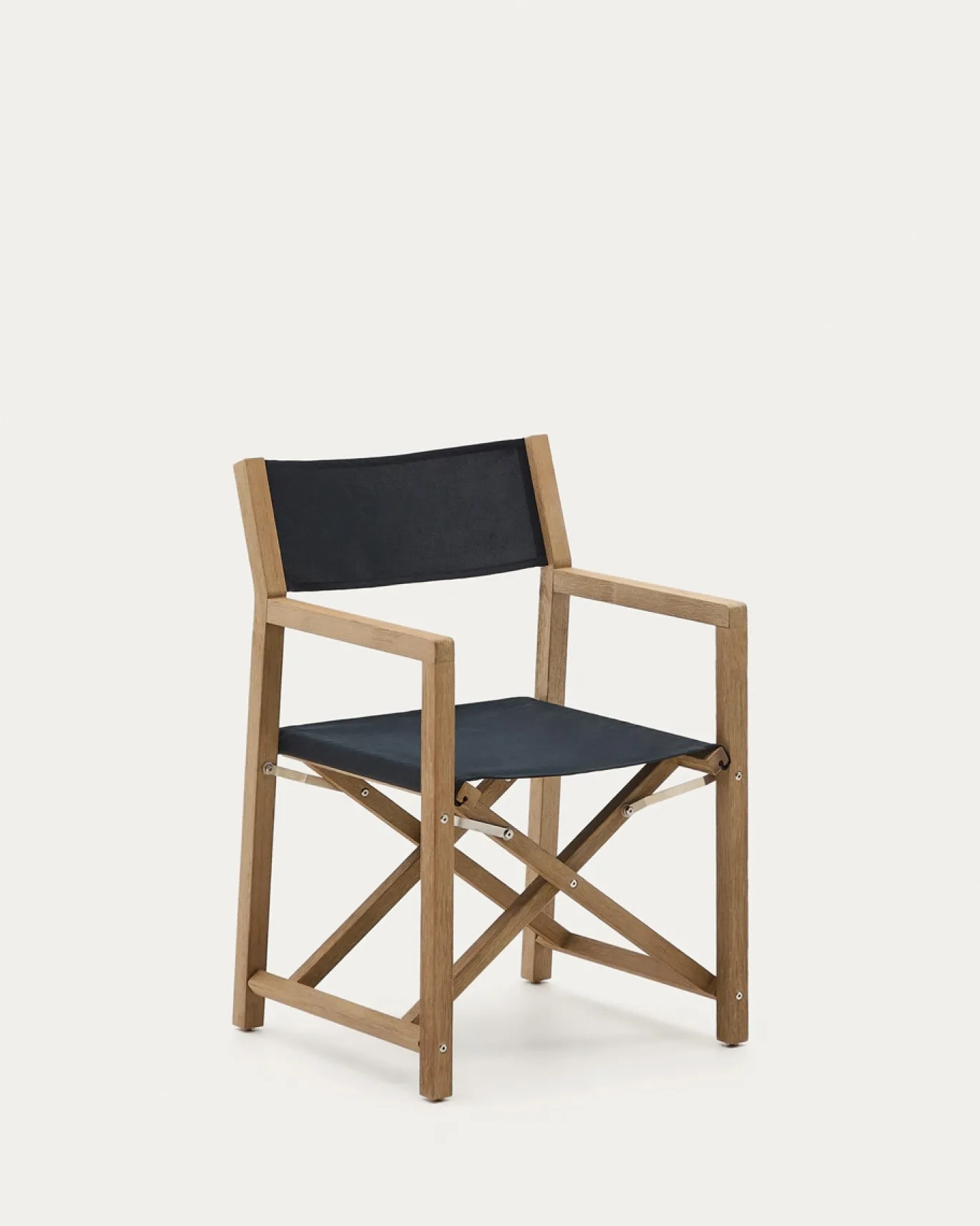 Kave Home Klapstoel Vilara Zwart Outdoor Acaciahout