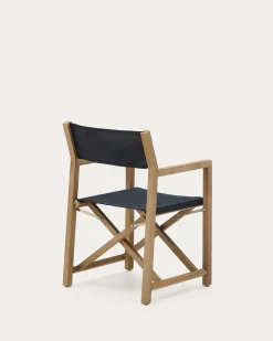 Kave Home Klapstoel Vilara Zwart Outdoor Acaciahout