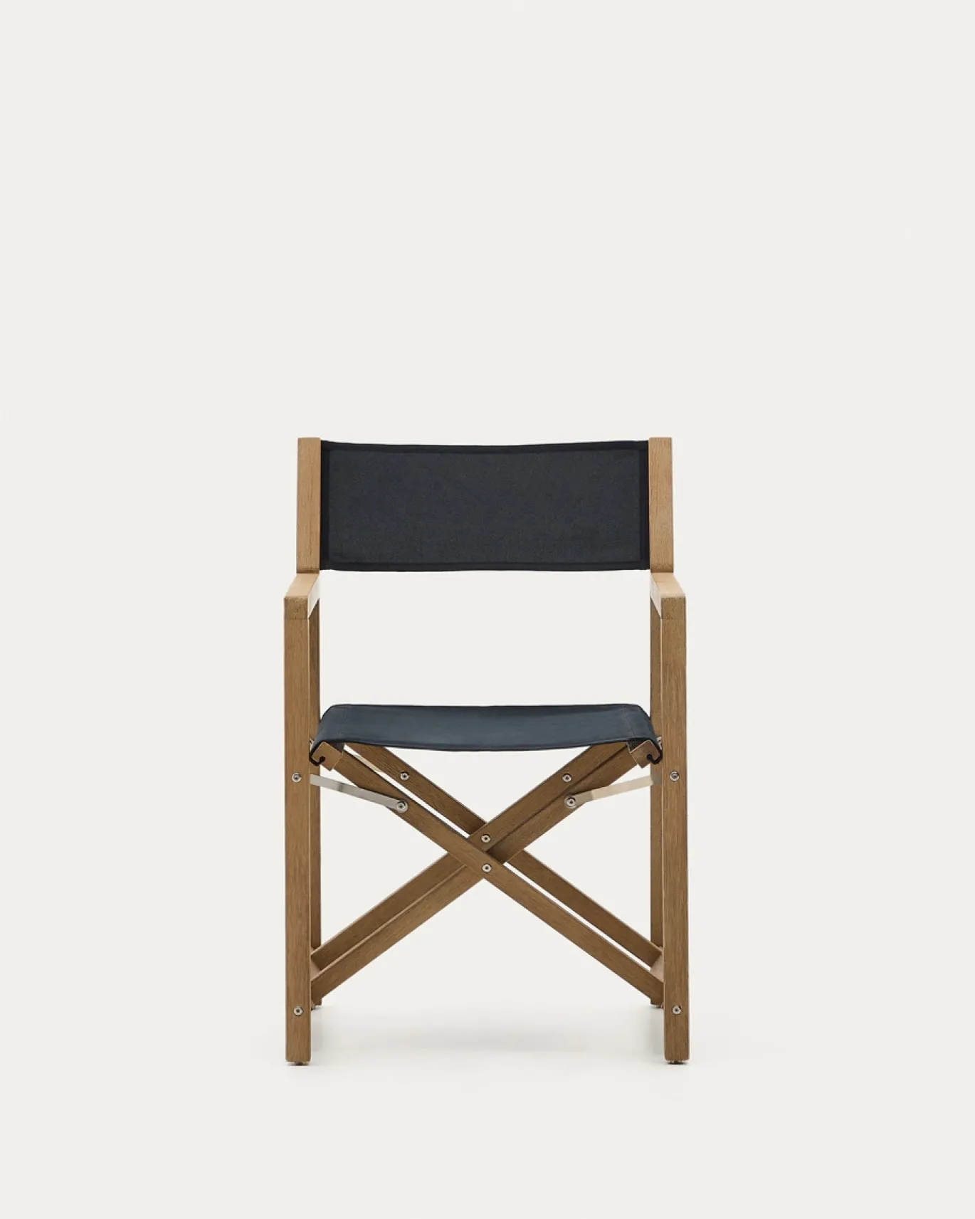 Kave Home Klapstoel Vilara Zwart Outdoor Acaciahout