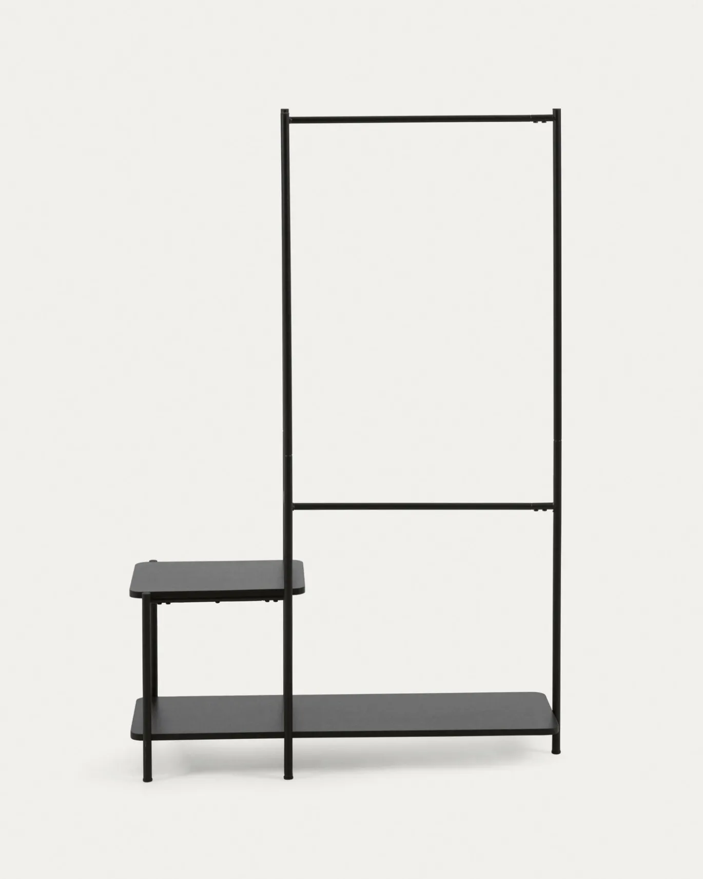 Kave Home Kledingroede met Bank Galatia Melamine en Metaal Zwart 100x150cm