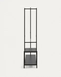 Kave Home Kledingroede met Bank Galatia Melamine en Metaal Zwart 100x150cm