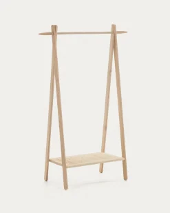 Kave Home Kledingroede Natane Eikenhout en Rotan 95x152cm