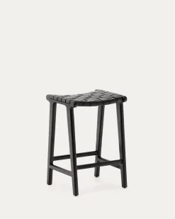 Kave Home Kruk Calixta Leer Zwart