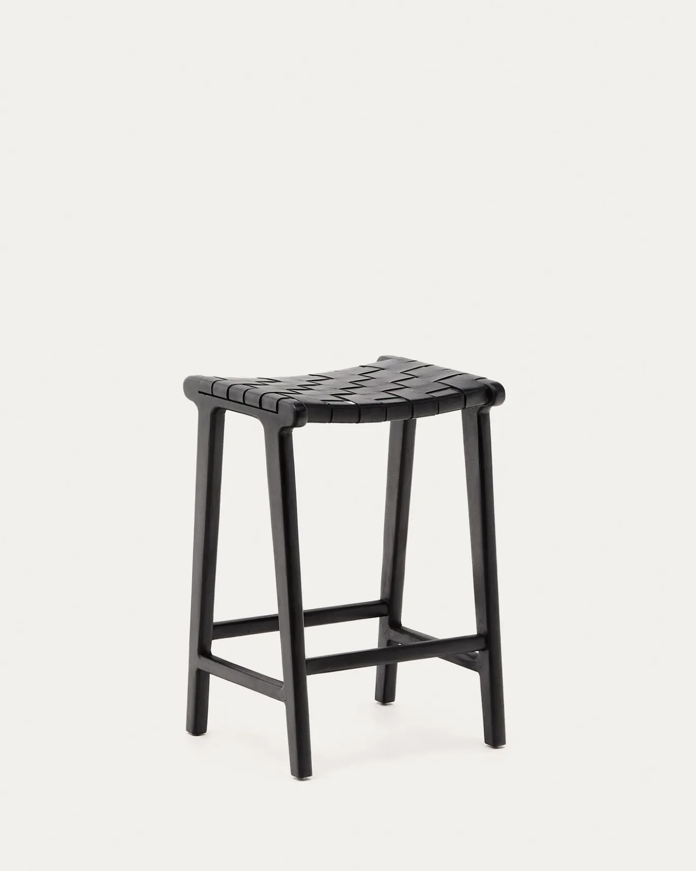 Kave Home Kruk Calixta Leer Zwart